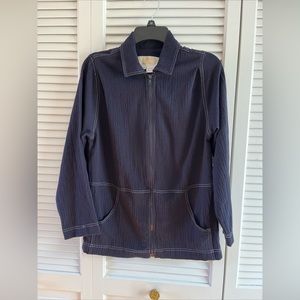 Vtg Lilly Of California Women's Jacket Sz M Hand Loomed Made In USA navy